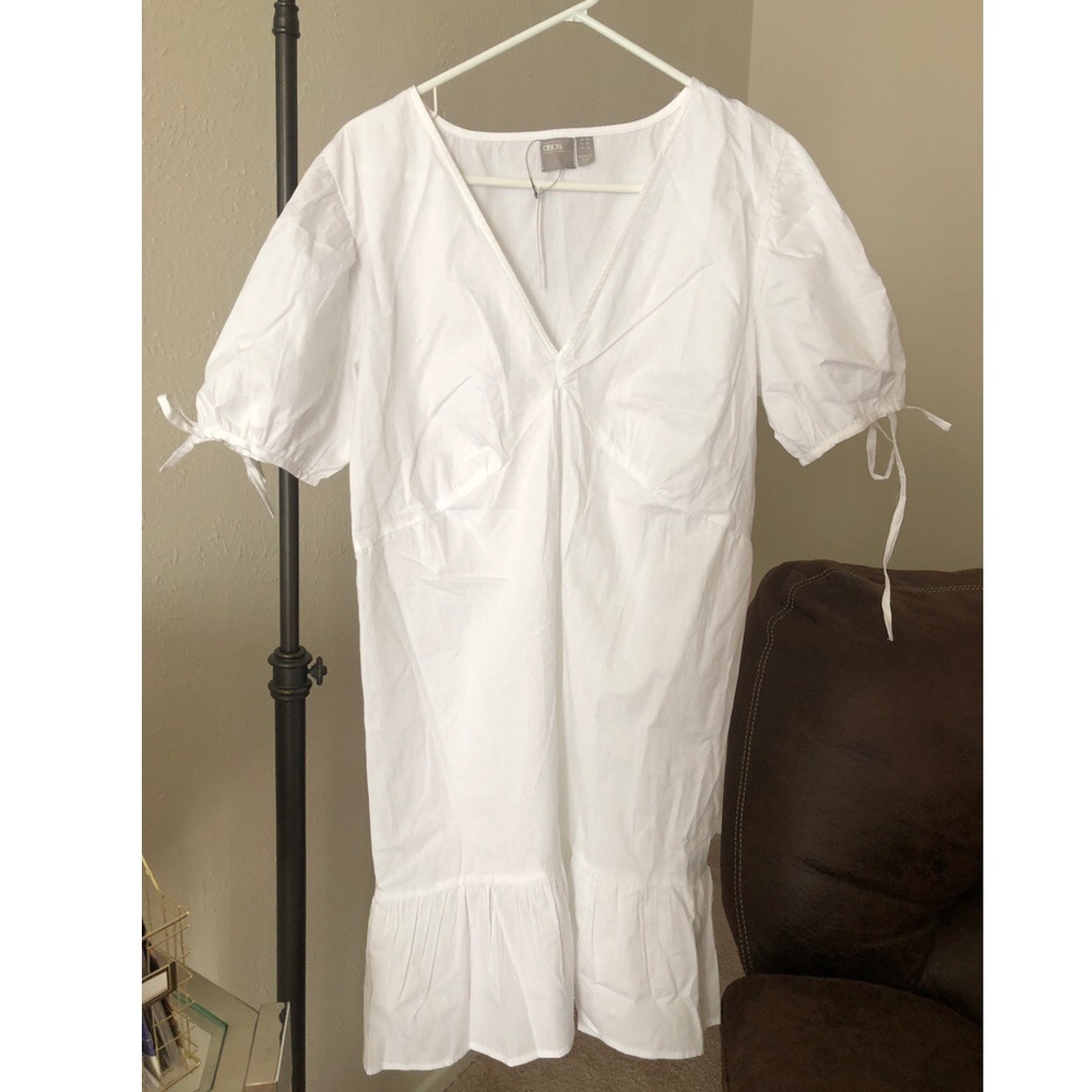 ASOS White Cotton Dress Size 14